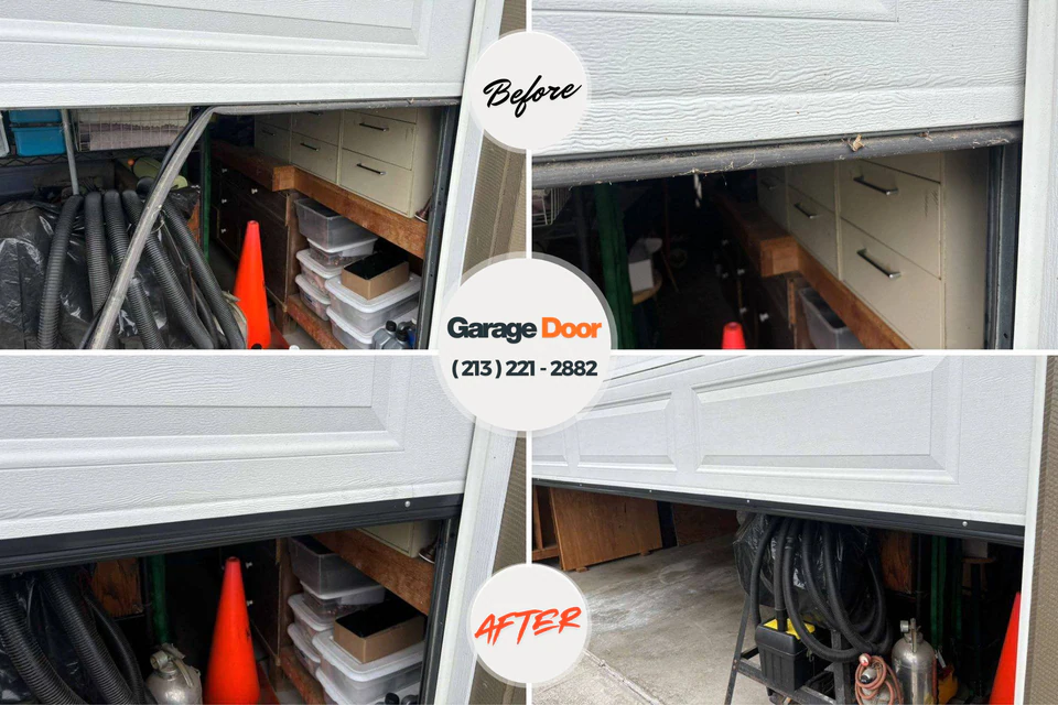 Before and after: garage door repair Tilton, IL